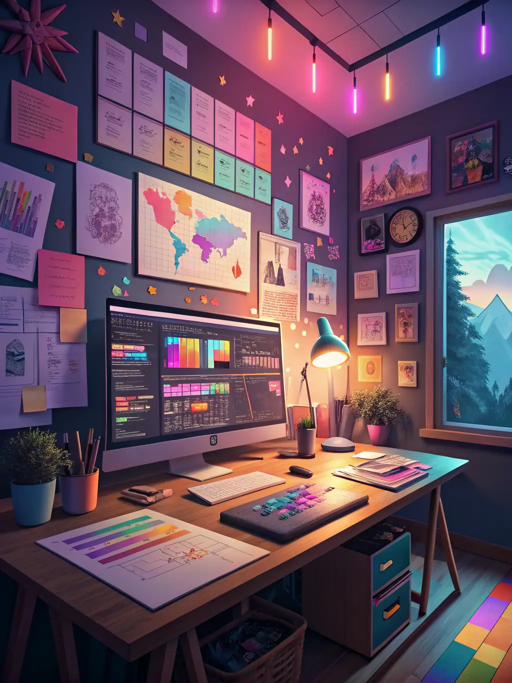 A creative image depicting content creation, such as graphic design, video production, and copywriting, highlighting Stellar Heart Limited's content creation services.