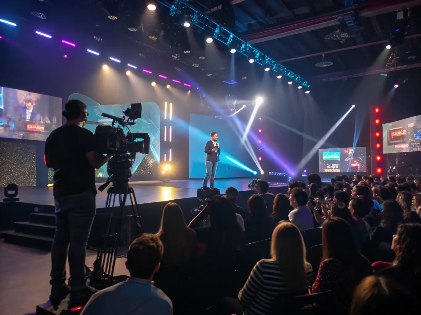 A dynamic image of a live streaming event in progress, showcasing Stellar Heart Limited's expertise in creating engaging and interactive live experiences.