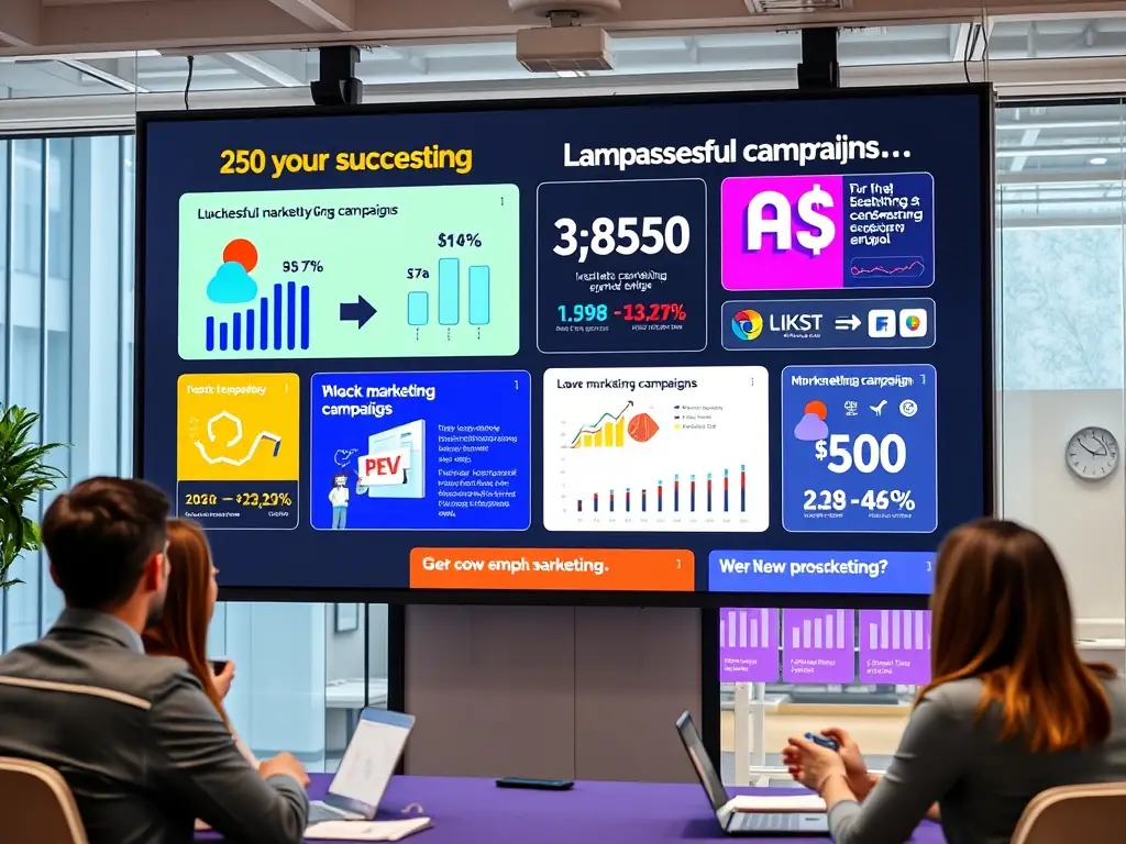 A successful marketing campaign visual, showcasing the positive results achieved through Stellar Heart Limited's partnerships, with metrics highlighting increased brand awareness and customer engagement.